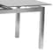 Armen Living Ivan Extension Dining Table in Brushed Stainless Steel and Gray Tempered Glass Top LCIVDIGG - alternate 4